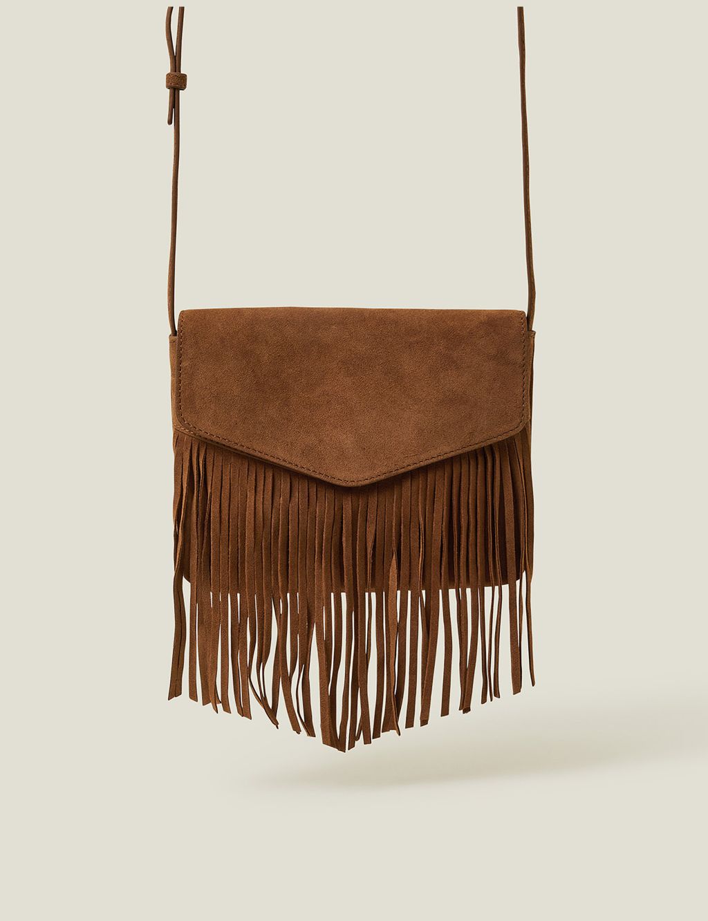 Suede Fringed Cross Body Bag
