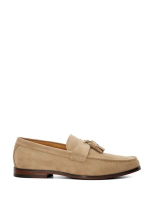 Dune London Mens Suede Slip-On Loafers - 11 - Sand, Sand,Navy