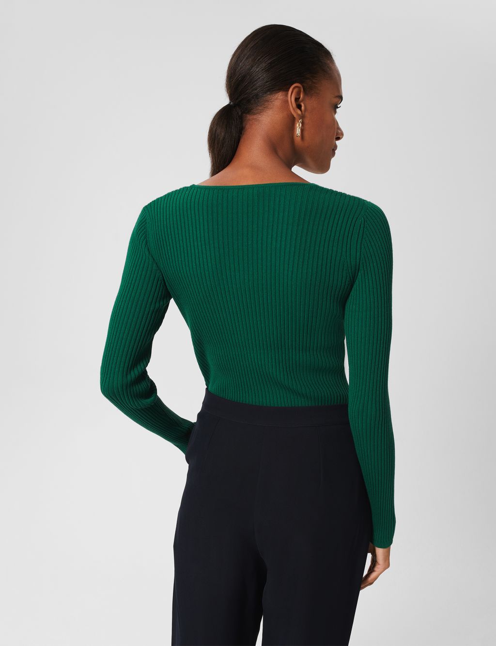 Ribbed Square Neck Knitted Top image 2