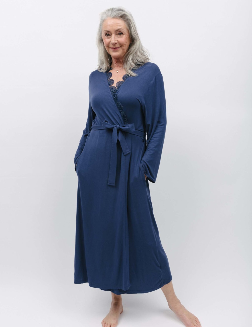 next navy dressing gown