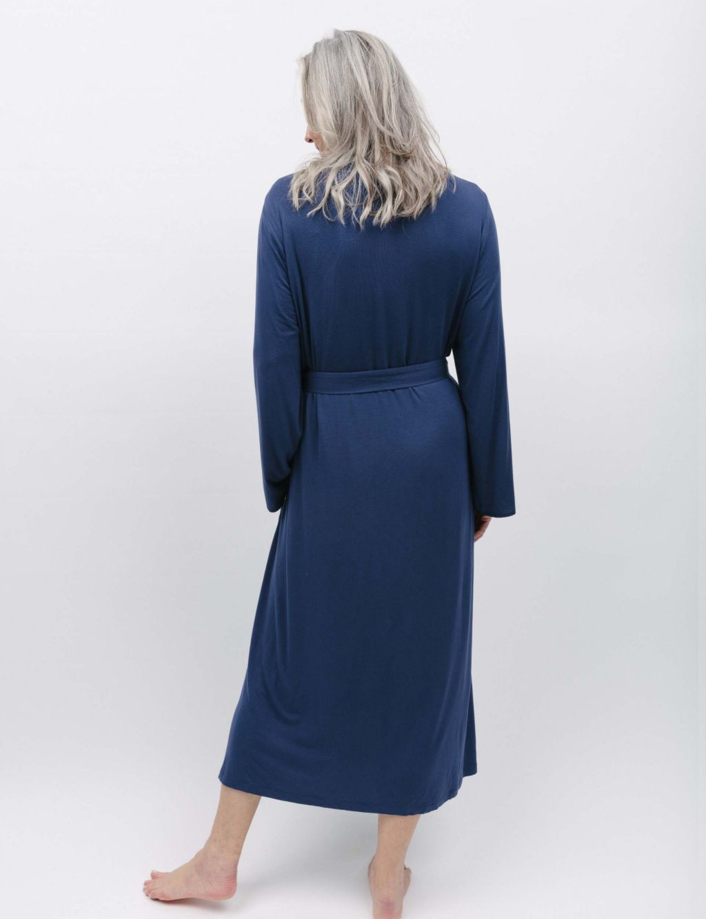 Modal Rich Lace Trim Long Dressing Gown image 4