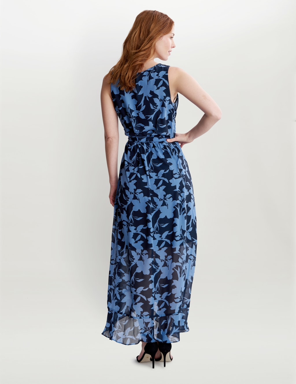 Chiffon Floral V-Neck Maxi Wrap Dress image 2