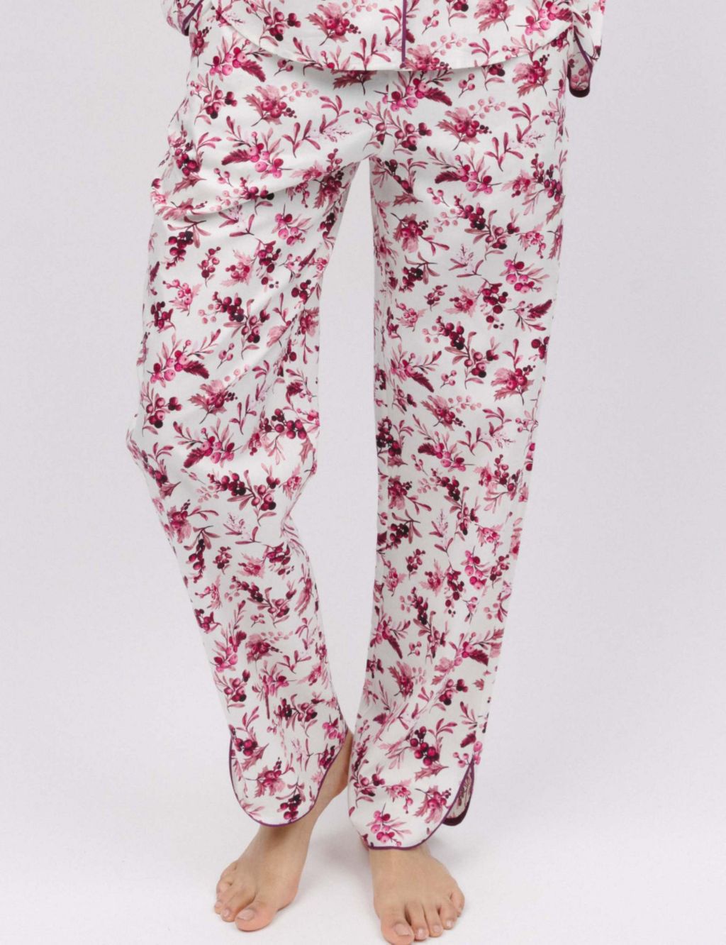 Cotton Modal Berry Print Pyjama Bottoms image 1