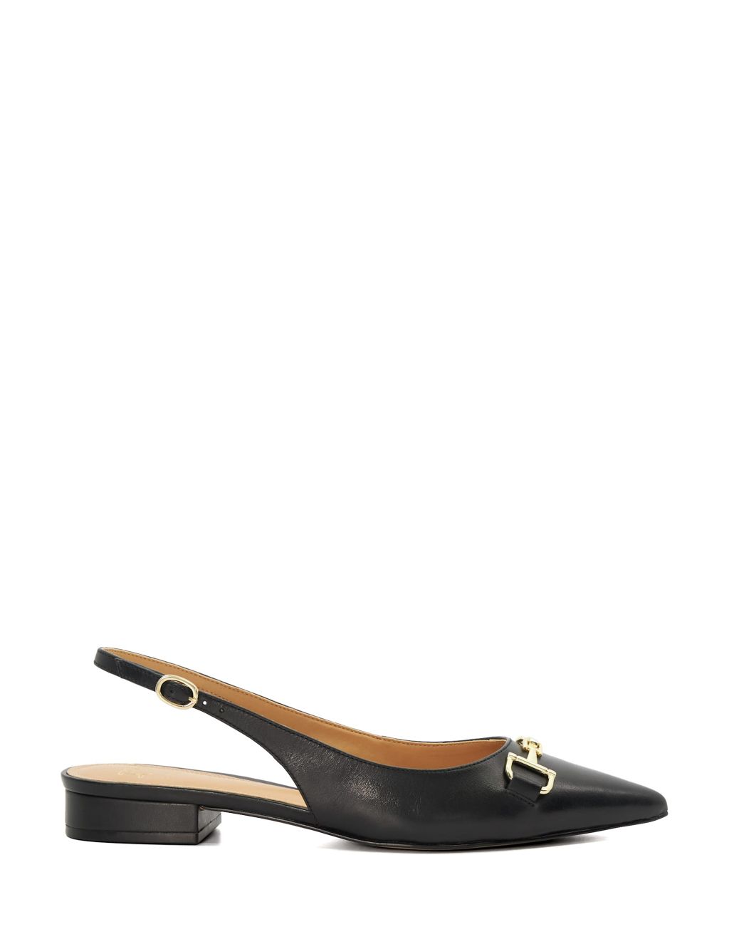 Leather Buckle Flat Pointed Ballet Pumps
