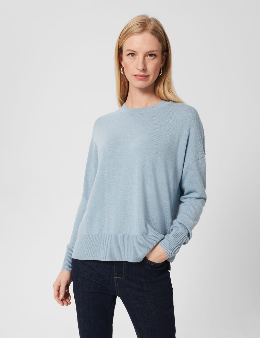Merino Wool Blend Crew Neck Jumper image 1