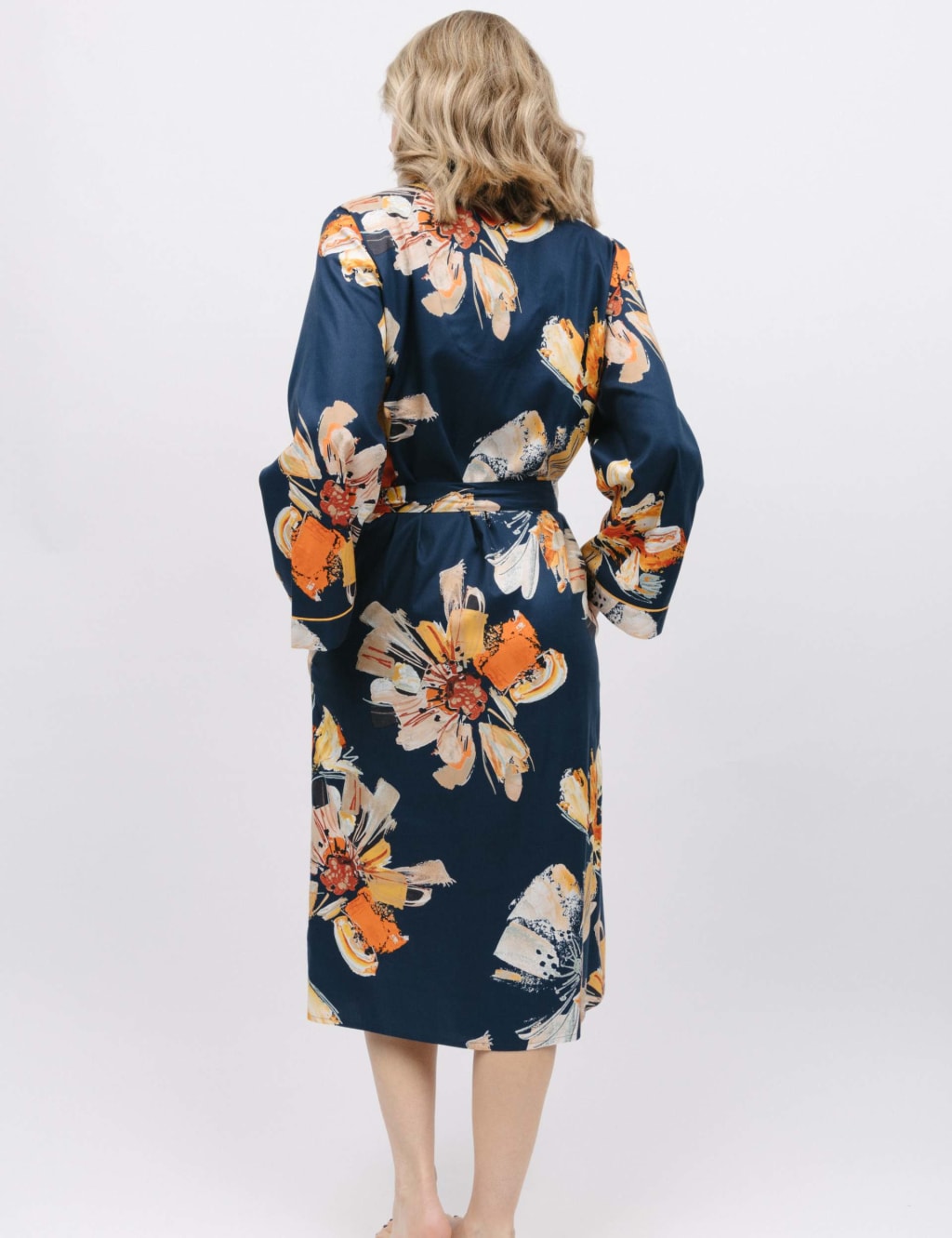 Cotton Modal Floral Long Dressing Gown image 4