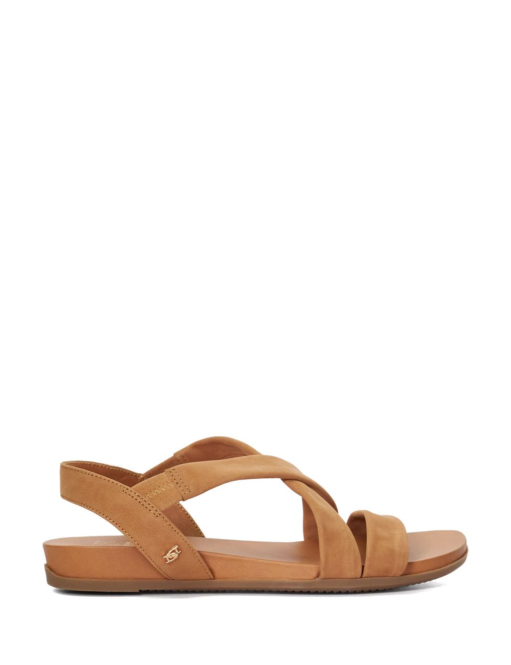 Wide Fit Leather Flat Sandals
