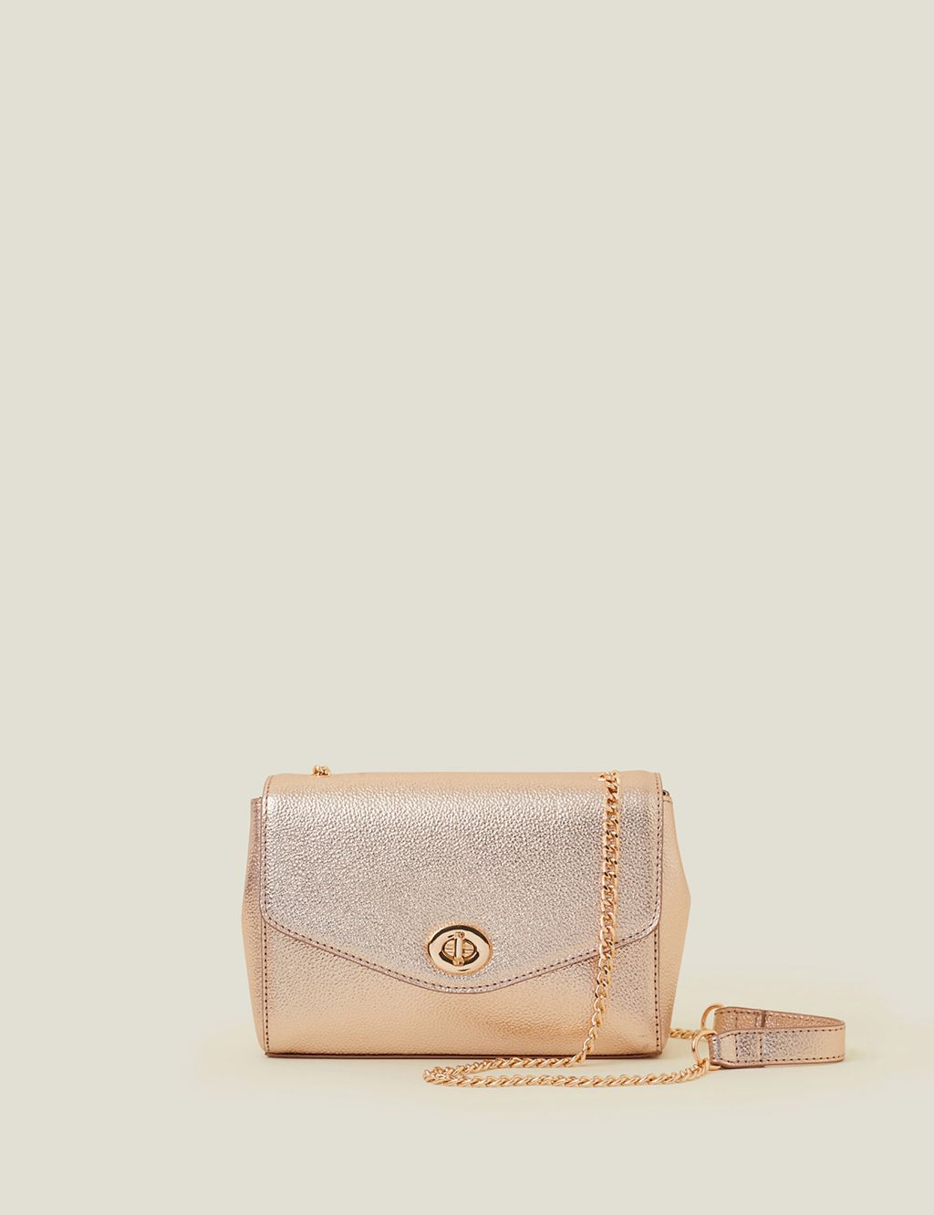 Leather Chain Strap Cross Body Bag