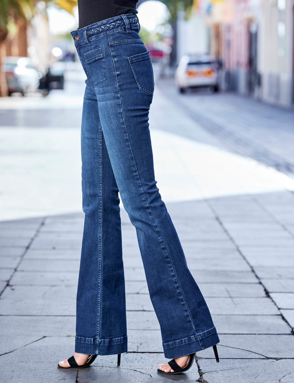 Indigo Blue Kick Flare Jeans image 4