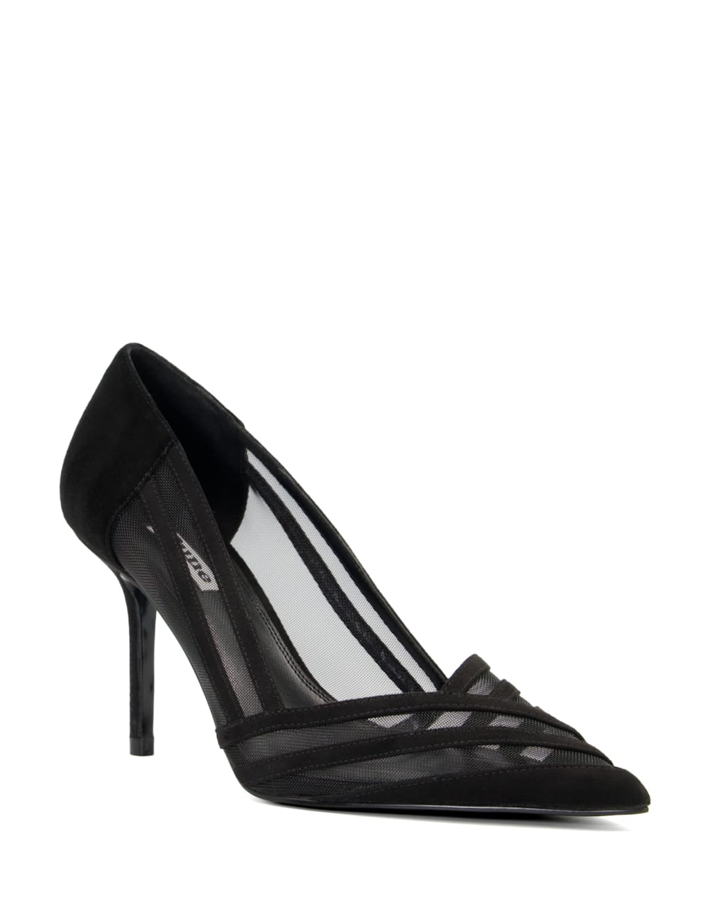 Suede Mesh Detail Stiletto Heel Court Shoes image 2