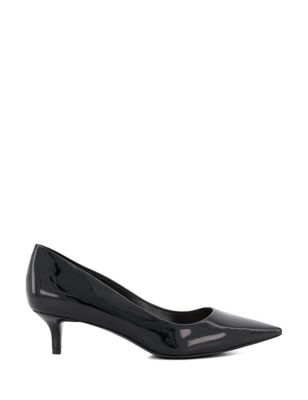 Dune London Women's Patent Kitten Heel Pointed Court Shoes - 4 - Black, Black
