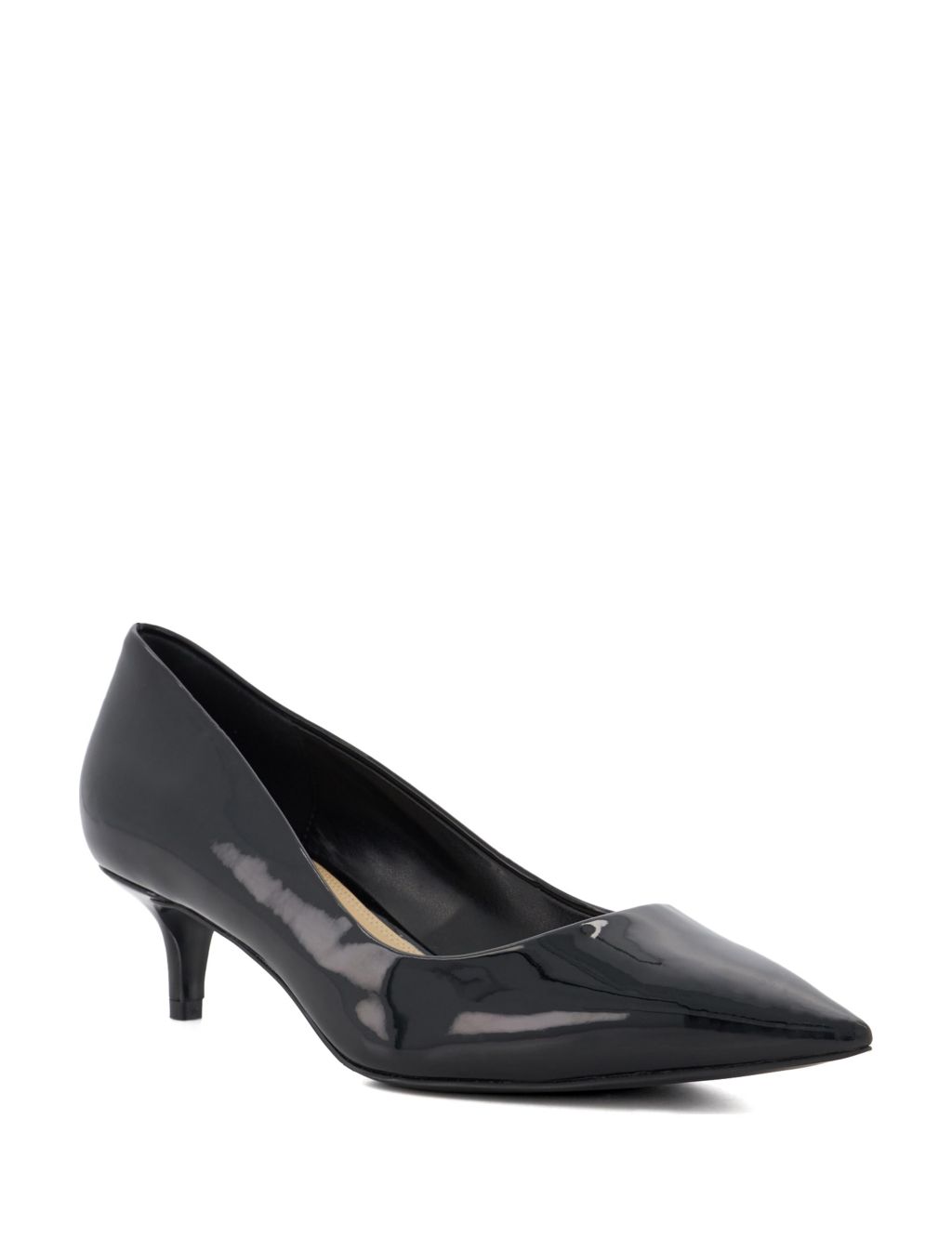 Patent Kitten Heel Pointed Court Shoes image 2