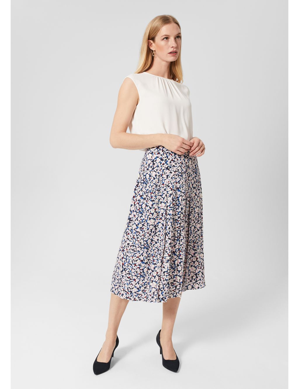 Floral Midi Slip Skirt image 1
