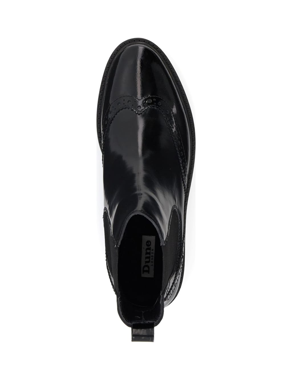 Leather Chelsea Brogue Detail Wedge Boots image 4