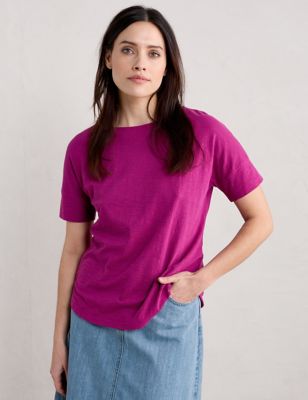 Seasalt Cornwall Womens Pure Cotton T-Shirt - 12 - Purple, Purple,Teal