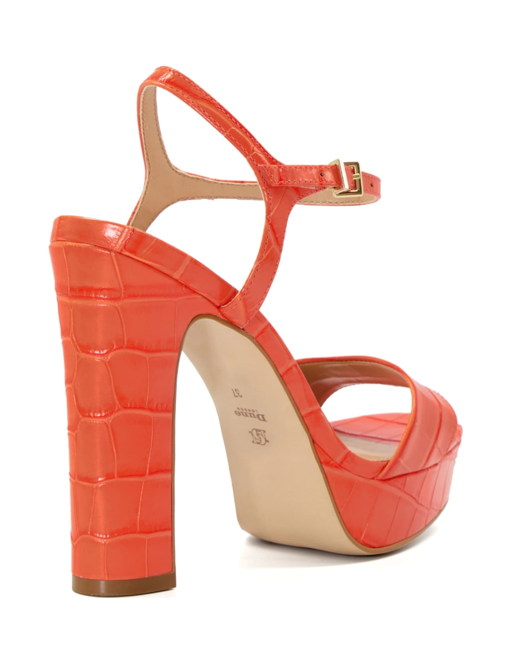 Leather Croc Ankle Strap Platform Sandals image 4