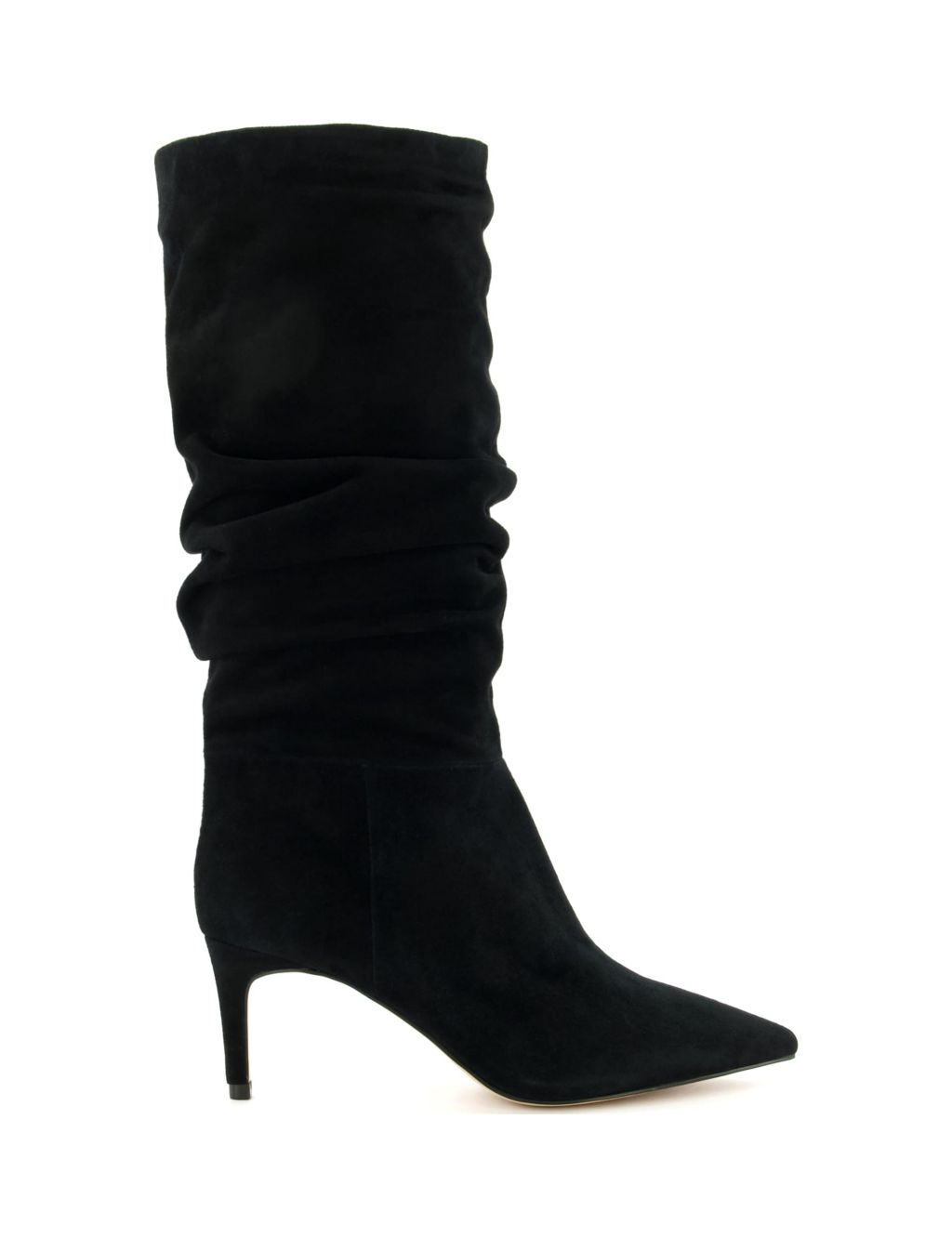 Suede Stiletto Heel Pointed Knee High Boots image 1