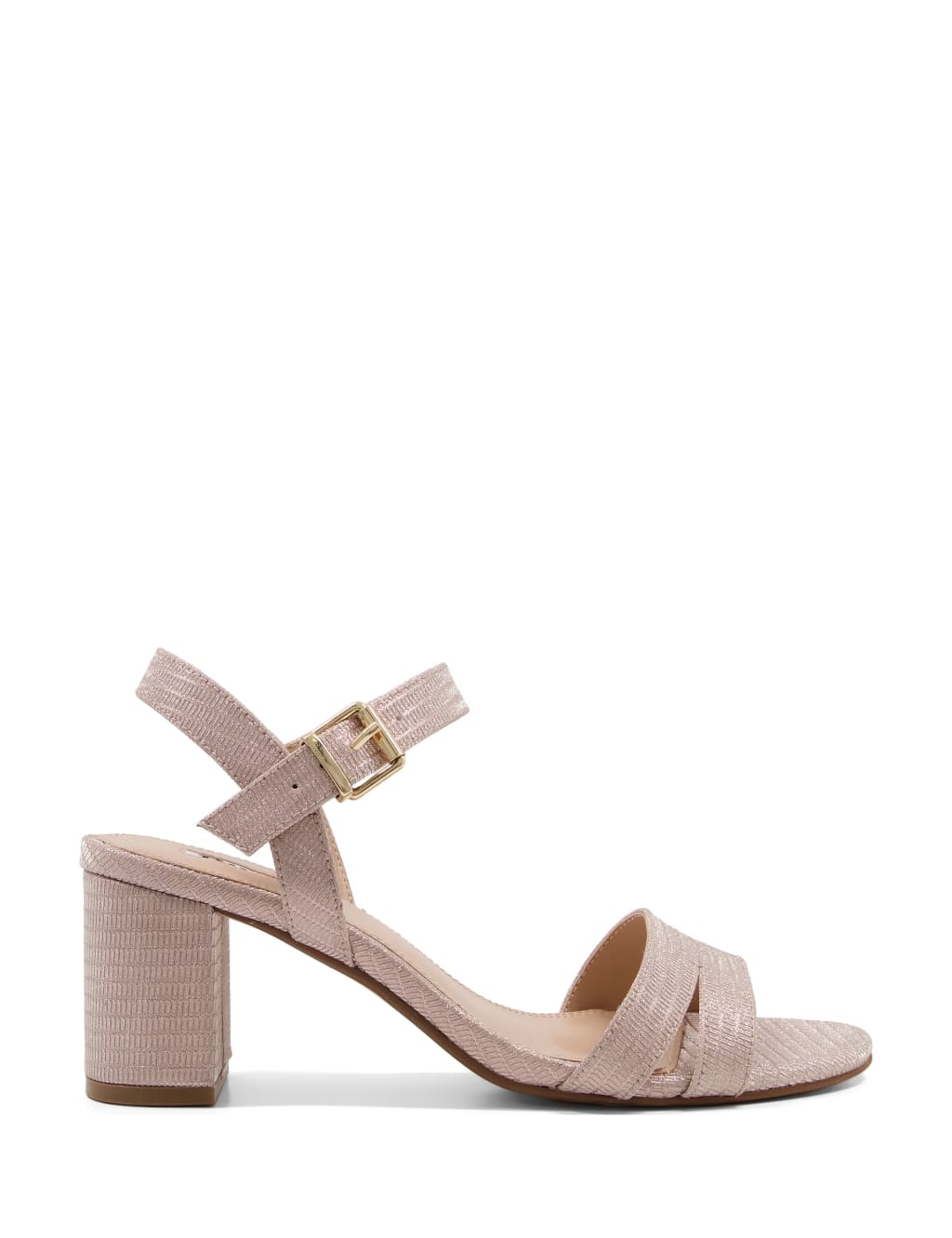 Glitter Ankle Strap Block Heel Sandals image 1