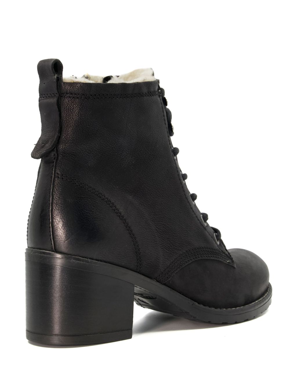 Leather Lace Up Block Heel Ankle Boots image 4