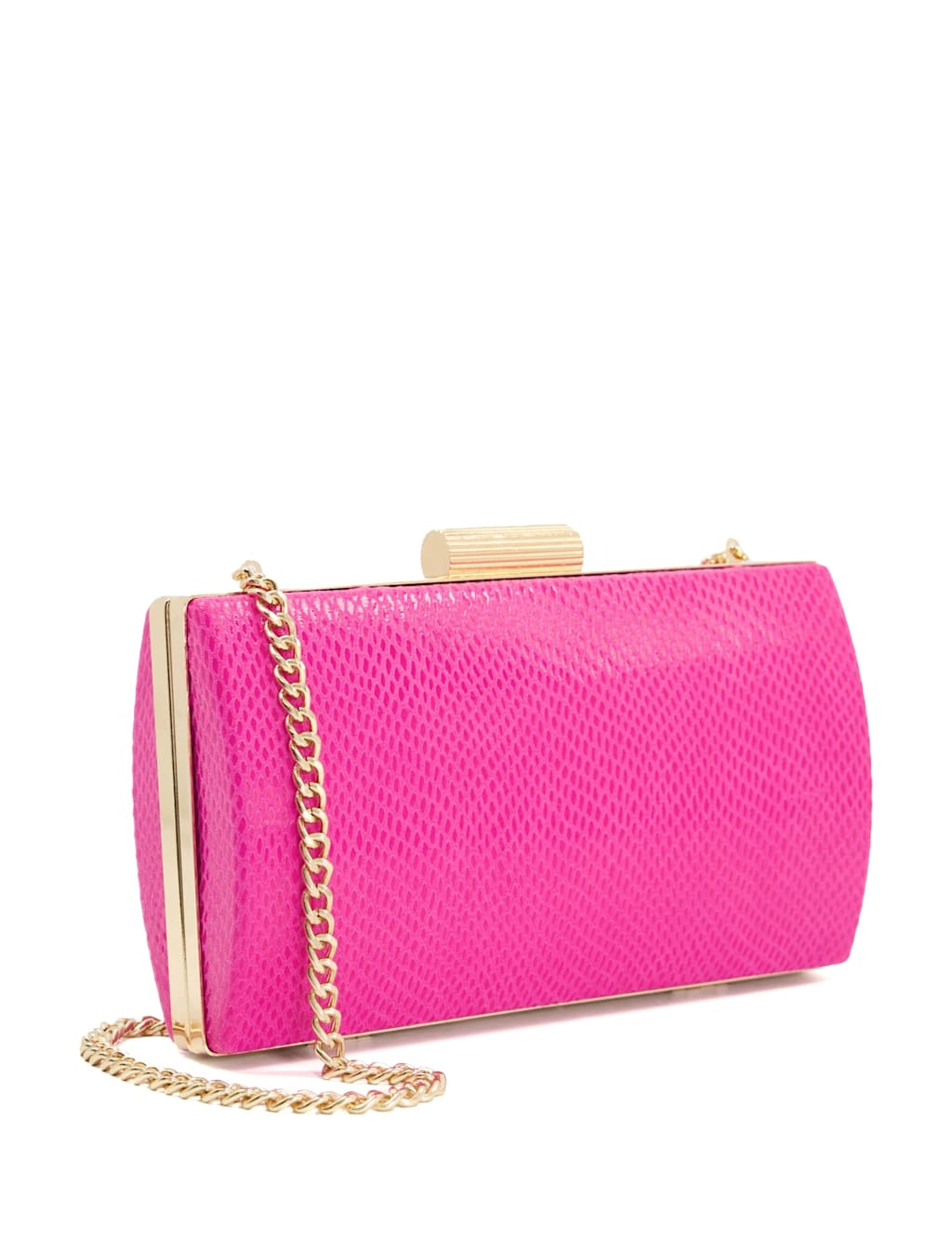 Lizard Effect Chain Strap Clutch Bag image 2