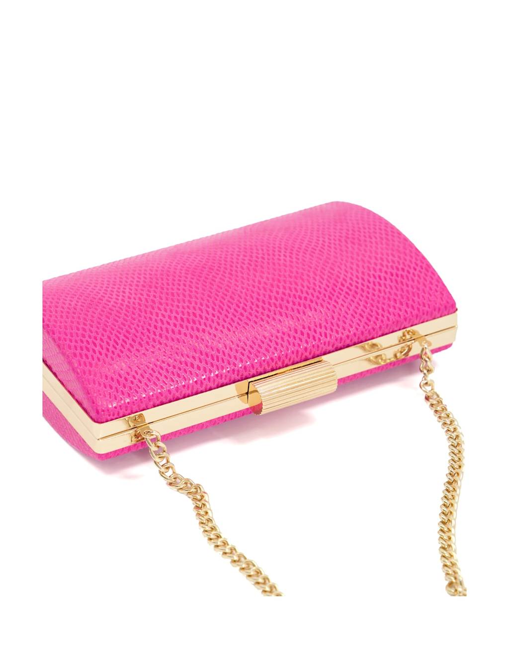 Lizard Effect Chain Strap Clutch Bag image 3