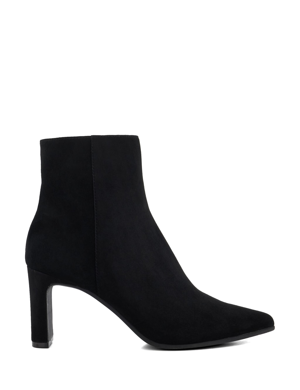 Suede Block Heel Pointed Ankle Boots image 1