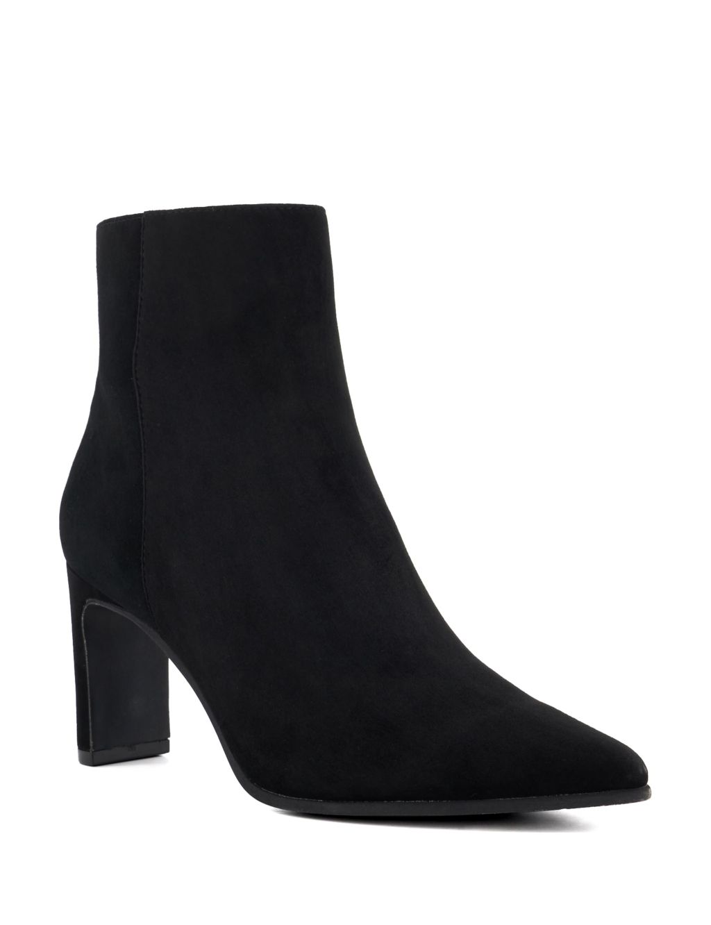 Suede Block Heel Pointed Ankle Boots image 2