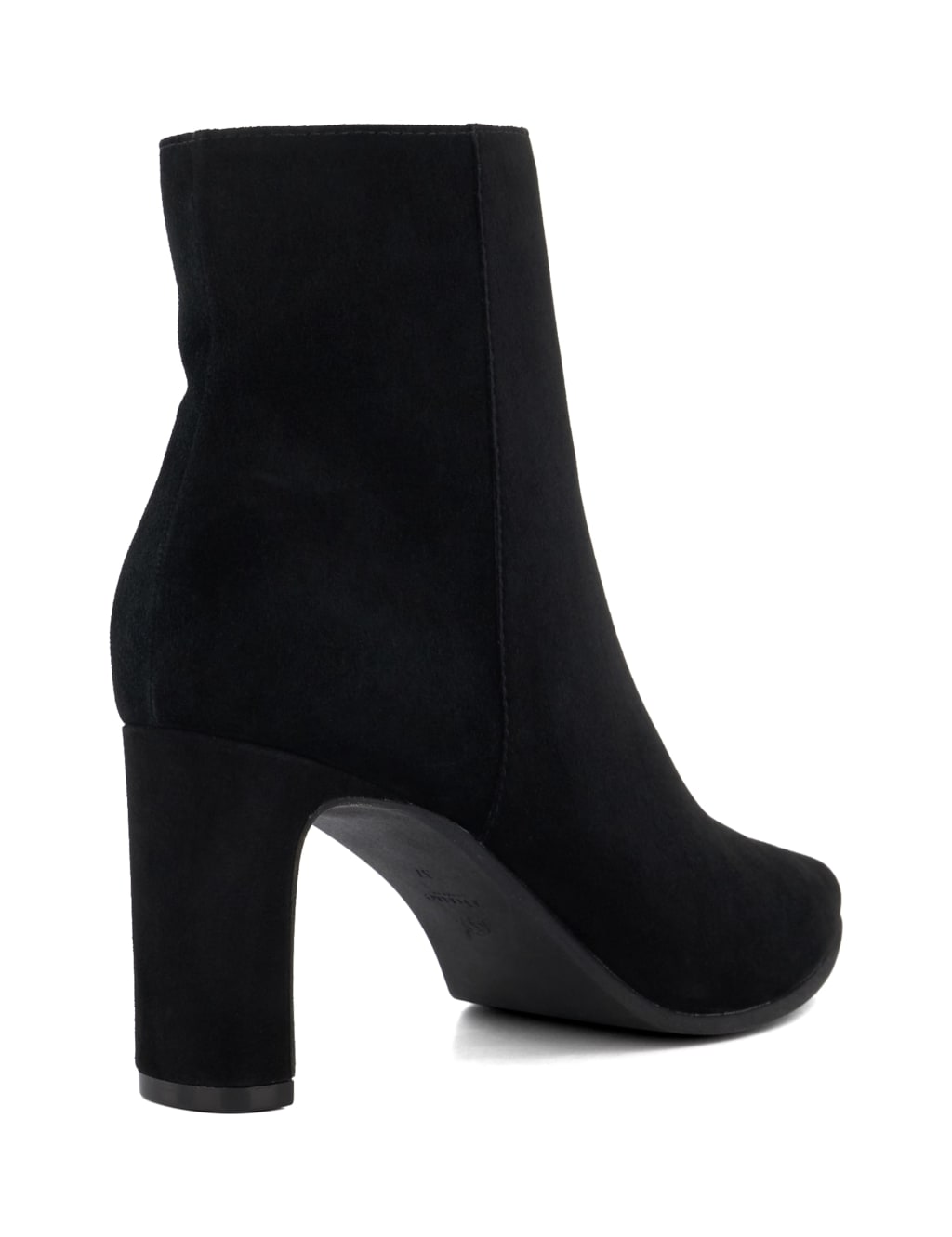 Suede Block Heel Pointed Ankle Boots image 3