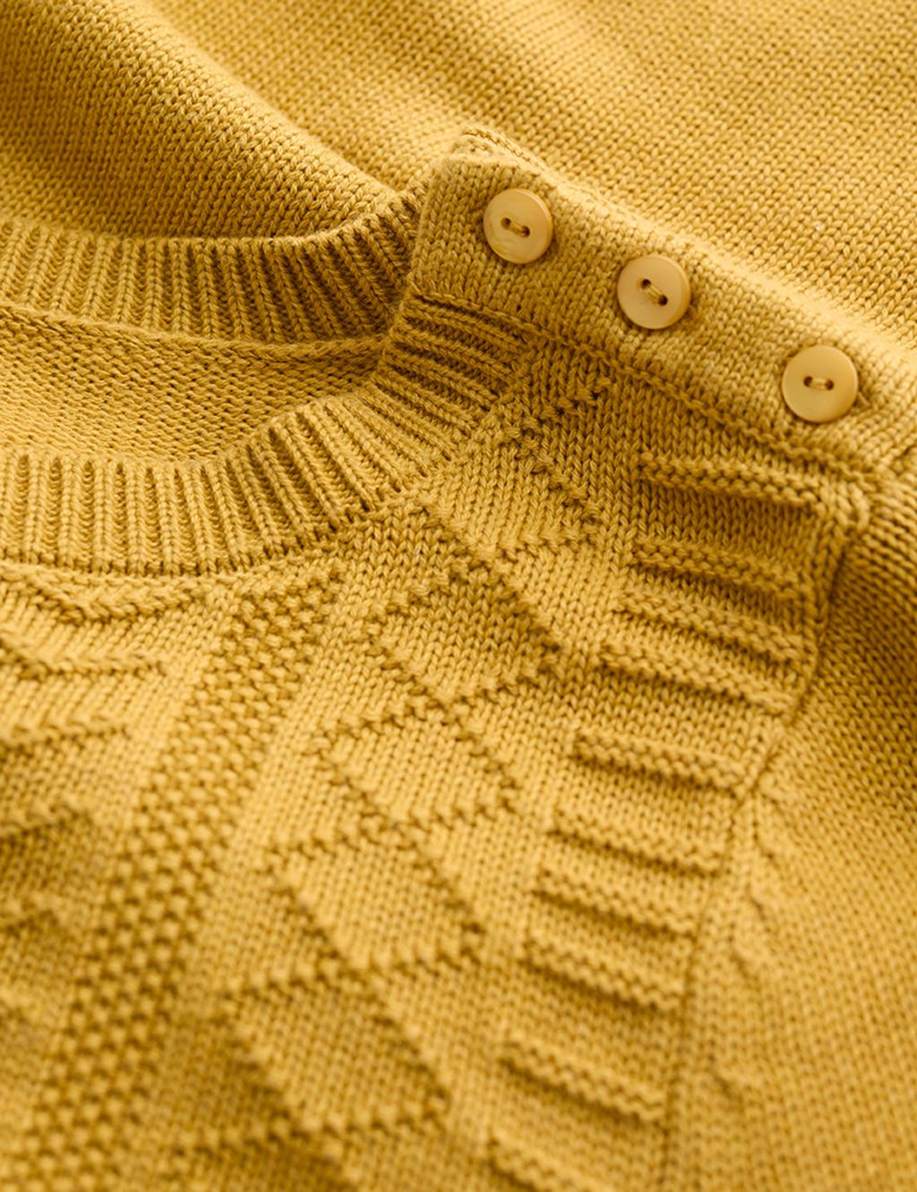 Pure Cotton Textured Round Neck Jumper image 4