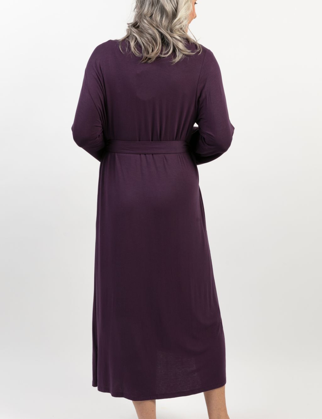Modal Rich Lace Trim Long Dressing Gown image 3