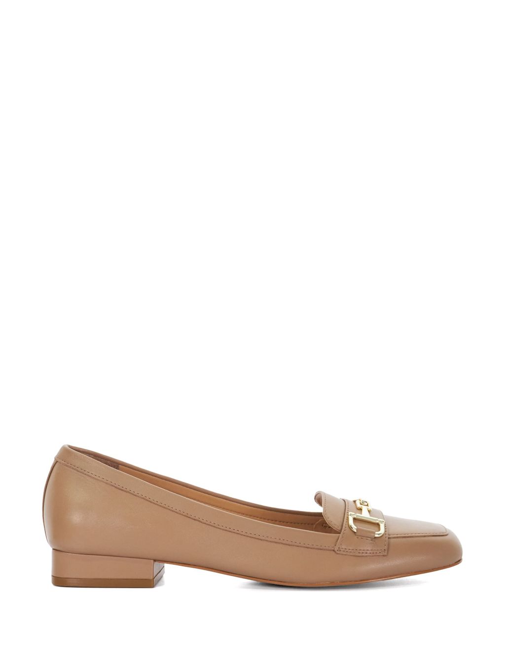 Leather Block Heel Loafers