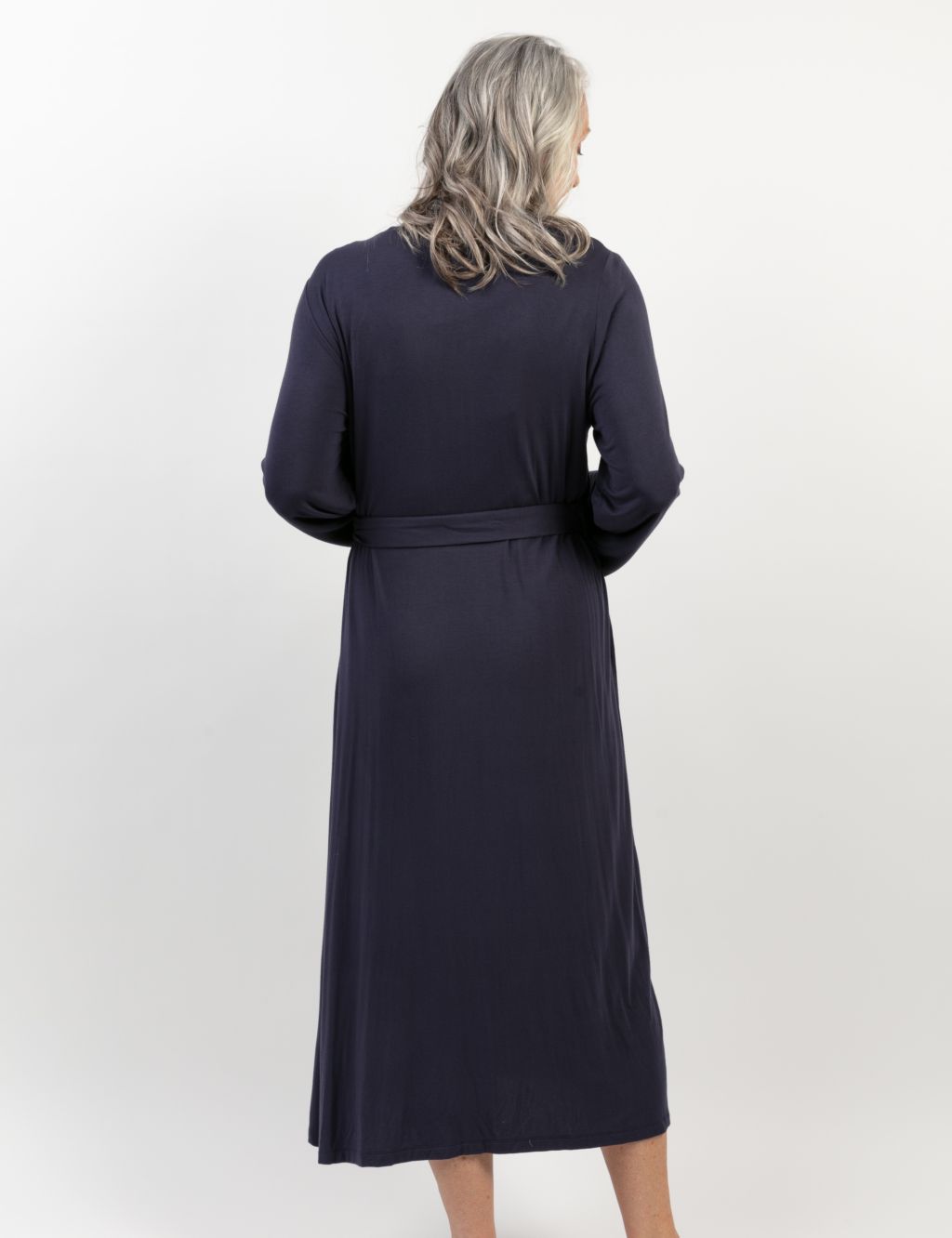 Modal Rich Lace Trim Long Dressing Gown image 3