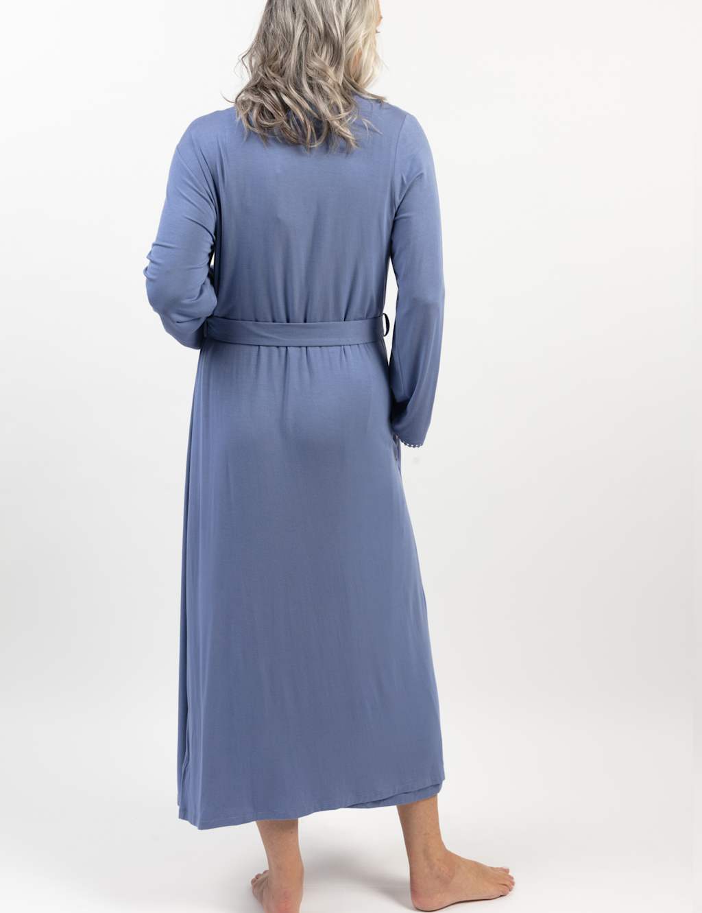Jersey Bobble Trim Long Dressing Gown image 2
