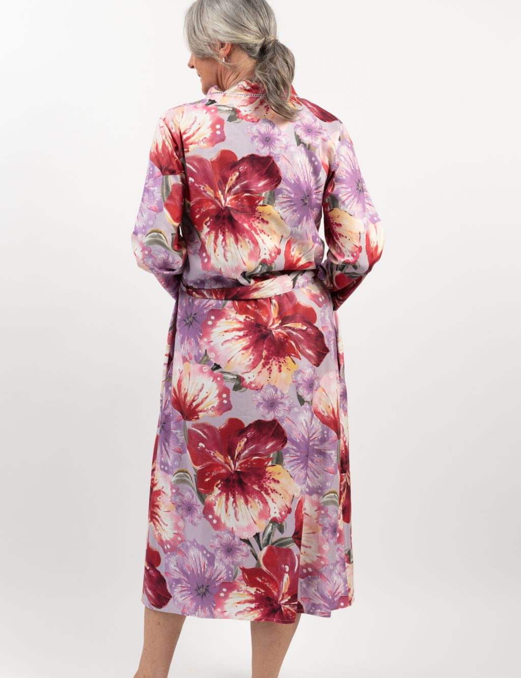 Cotton Modal Floral Long Dressing Gown image 3