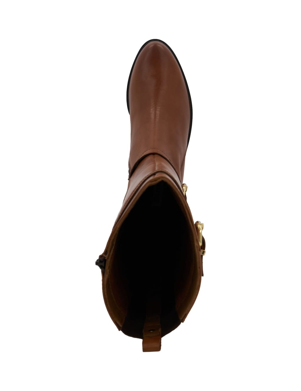 Leather Buckle Block Heel Knee High Boots image 3