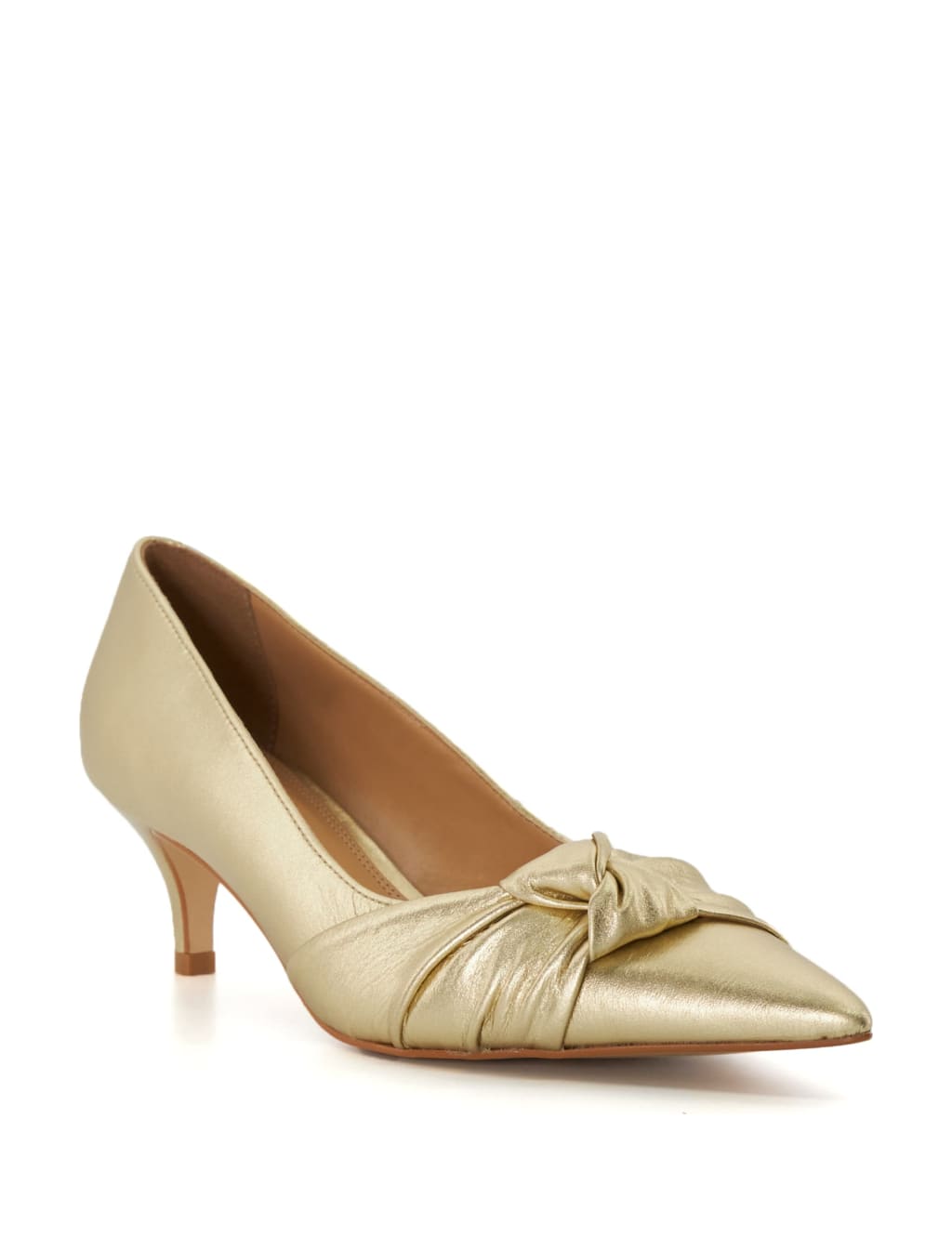 Bow Kitten Heel Pointed Court Shoes image 2