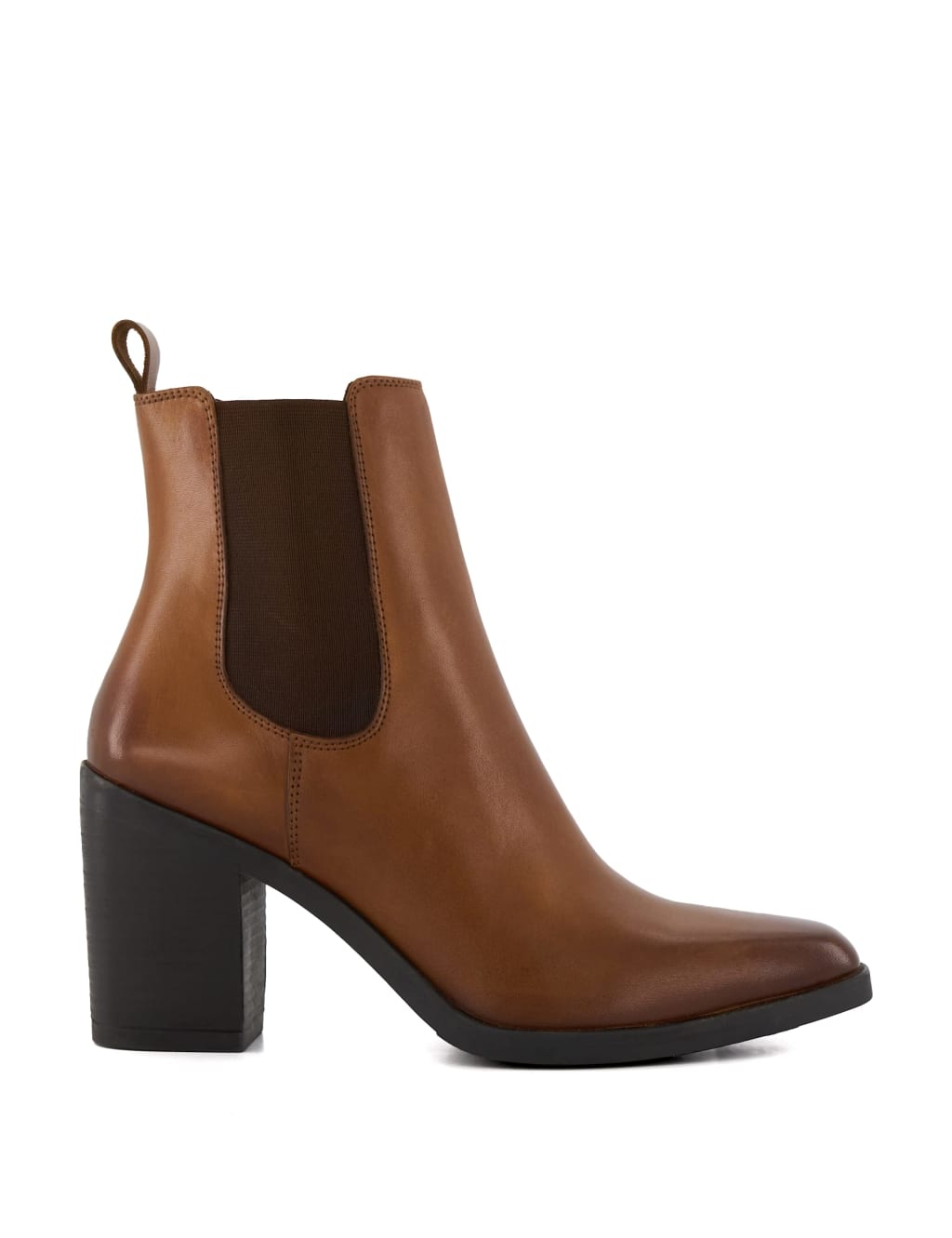 Leather Block Heel Ankle Boots image 1