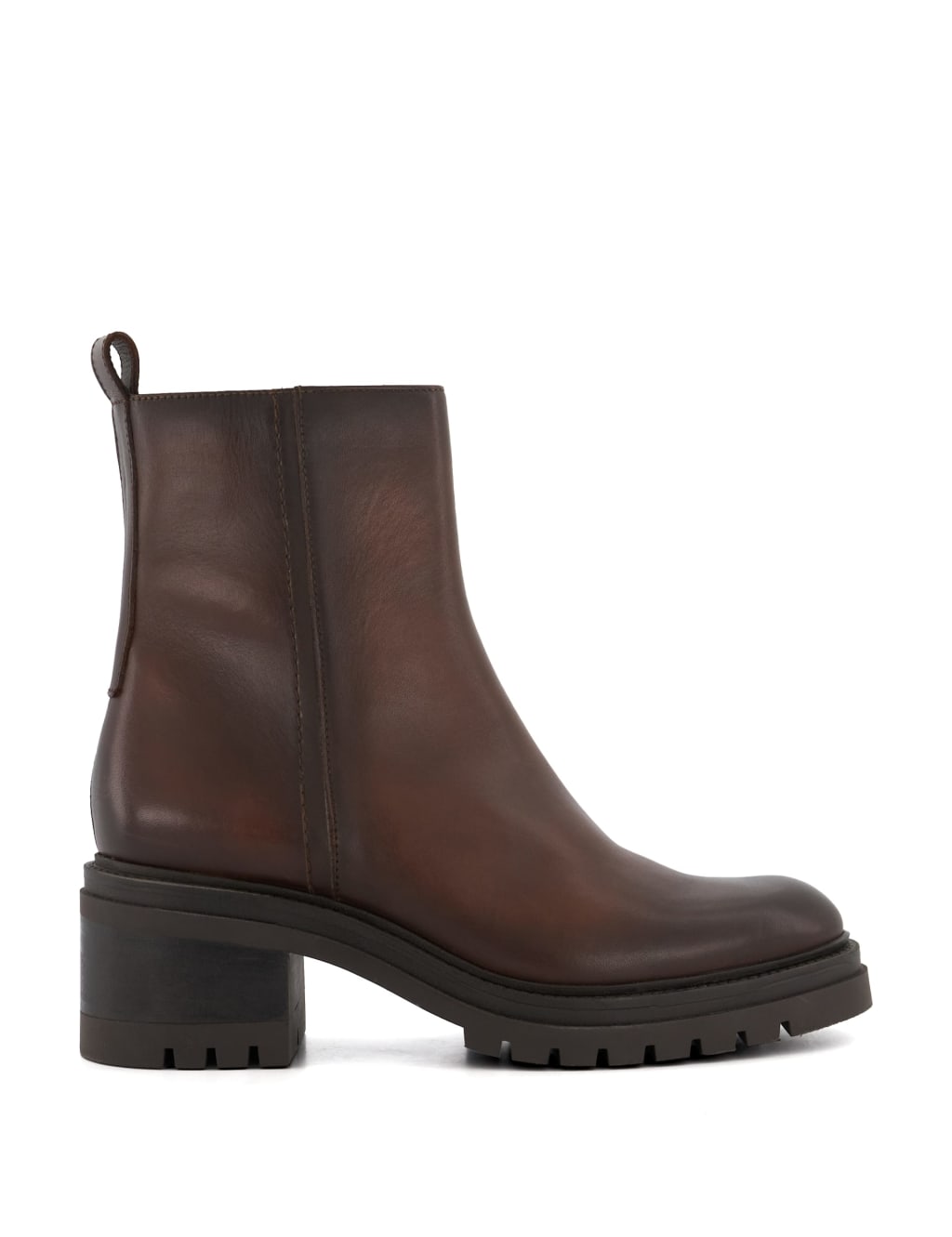 Leather Cleated Block Heel Ankle Boots image 1