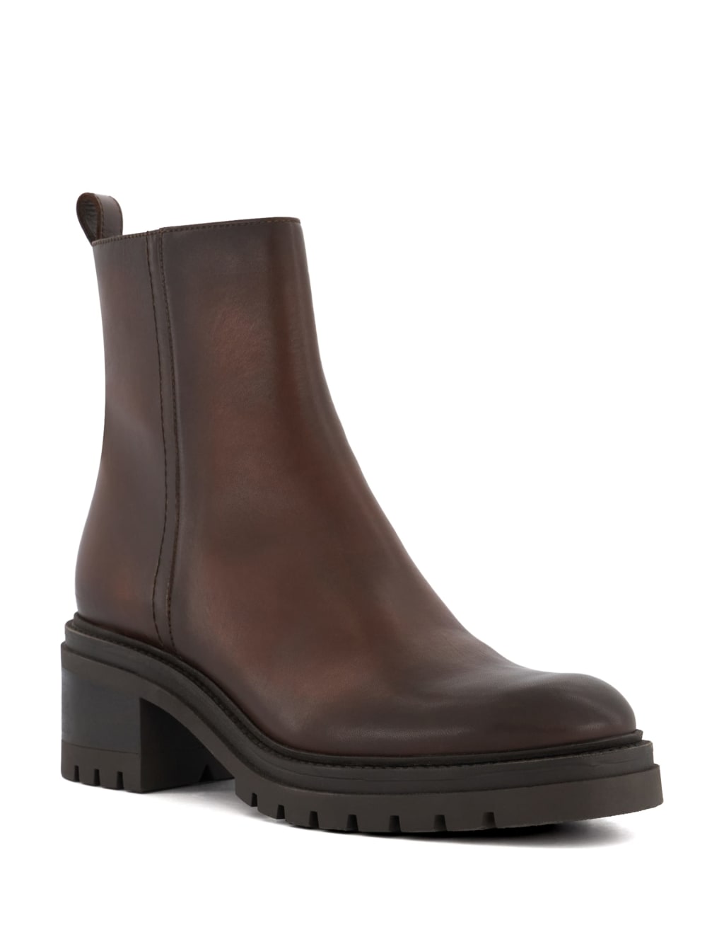 Leather Cleated Block Heel Ankle Boots image 2