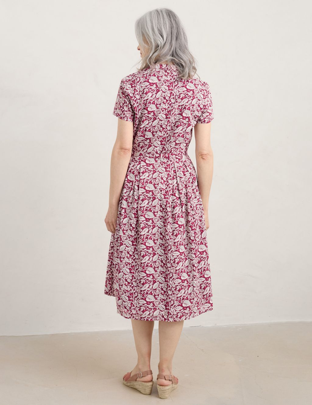 Organic Cotton Printed Midi Waisted Dress image 3