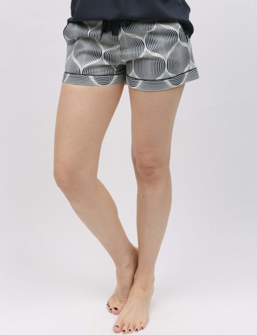 Cotton Modal Geometric Pyjama Shorts image 1