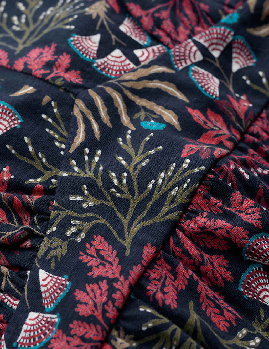 Organic Cotton Printed V-Neck Midi Dress image 7