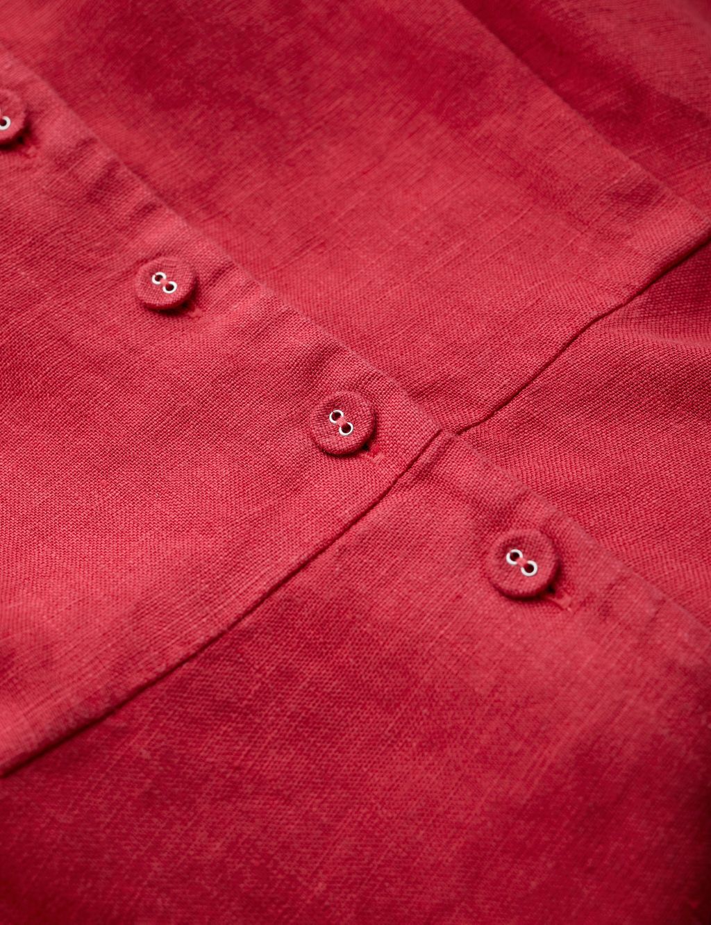 Pure Linen V-Neck Midi Shirt Dress image 5