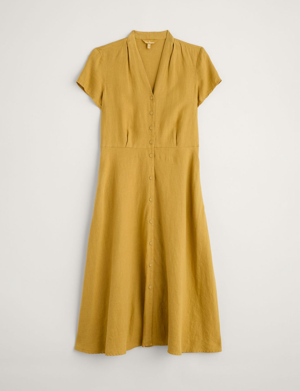Pure Linen V-Neck Midi Shirt Dress image 2