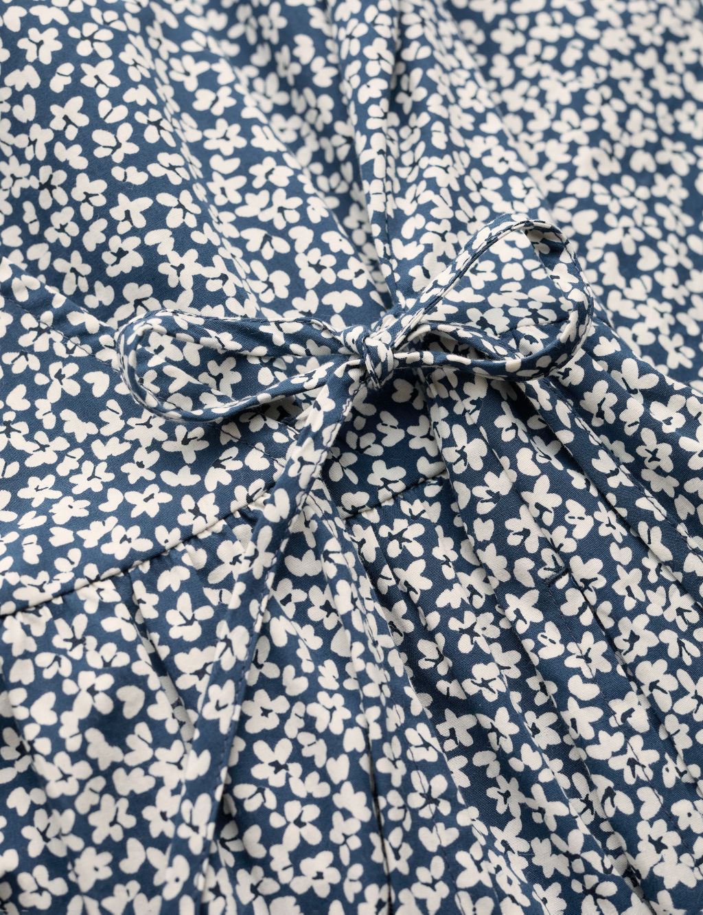 Pure Cotton Floral V-Neck Midi Wrap Dress image 4