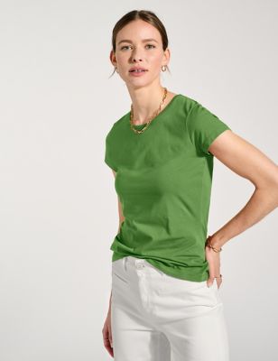 Baukjen Women's Cotton Rich Slim Fit T-Shirt - 8 - Green, Green