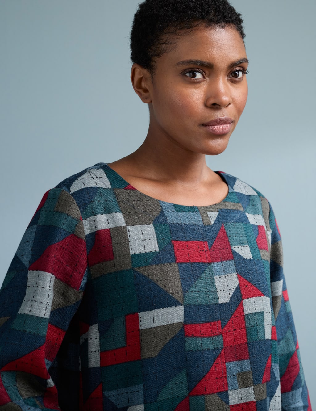 Ramie Rich Geometric Tunic image 3