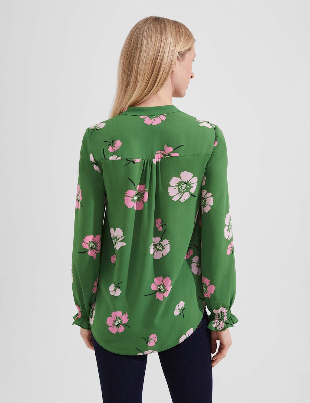 Floral V-Neck Button Through Blouse image 3