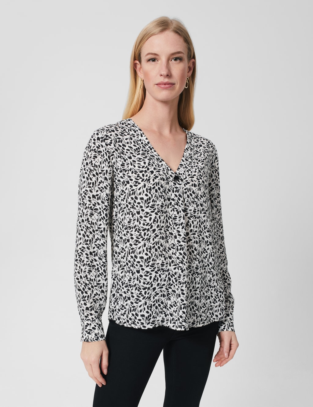 Printed V-Neck Blouse image 1