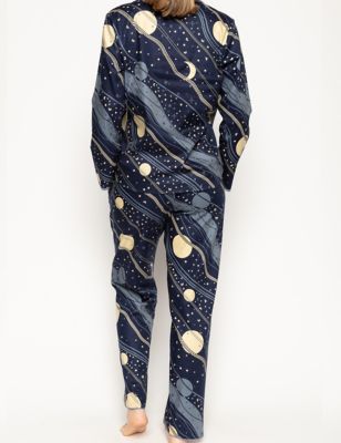 Cyberjammies Womens Cotton Modal Celestial Print Pyjama Set - 8 - Blue, Blue
